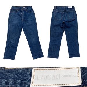 RE/DONE High Rise Crop Flare Denim Jeans Women’s size 29 in Dark Blue